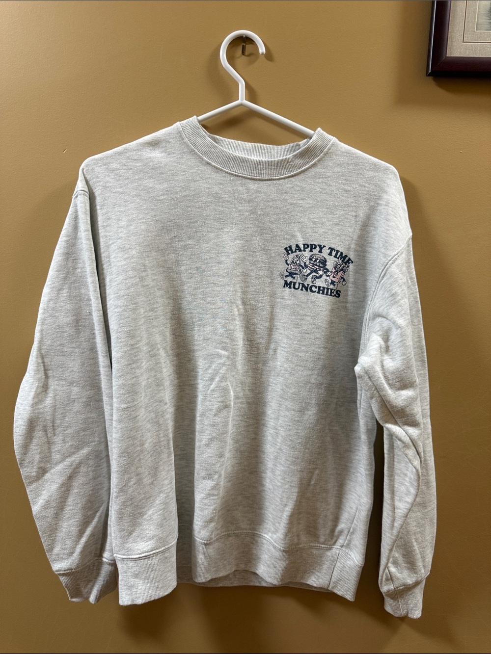 Ardene Light Gray 'Happy Time Munchies' Crewneck Sweatshirt